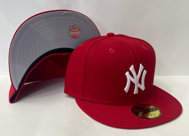 New Era New York Yankees Fitted Grey Bottom "Red White"