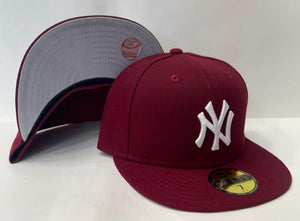 New Era New York Yankees Fitted Grey Bottom "Maroon White"