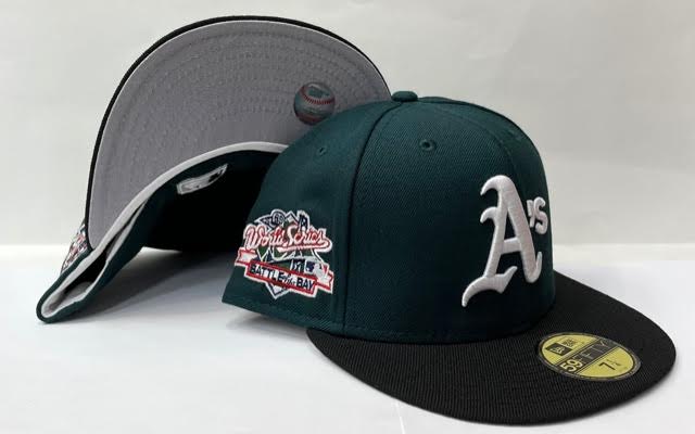 New Era Oakland Athletic's Fitted Grey Bottom "Forest Green Black" (1989 World Series Embroidery)