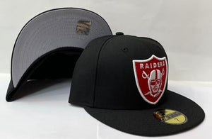 New Era Oakland Raiders Fitted Grey Bottom "Black Red"