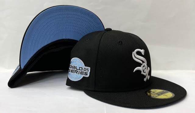 New Era Chicago White Sox Fitted Sky Bottom "Black White" (Sky Blue 2005 World Series Embroidery)