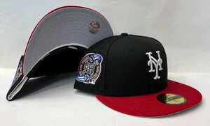 New Era New York Mets Fitted Grey Bottom "Black Red" (2000 Subway Series Embroidery)