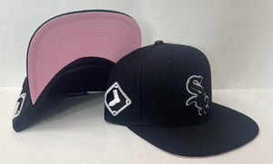 Promax Chicago White Sox Snapback Pink Bottom "Black Silver" (Sock Patch Embroidery)