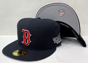 New Era Boston Red Sox Fitted Grey Bottom "Navy Red" (2004 World Series Embroidery)