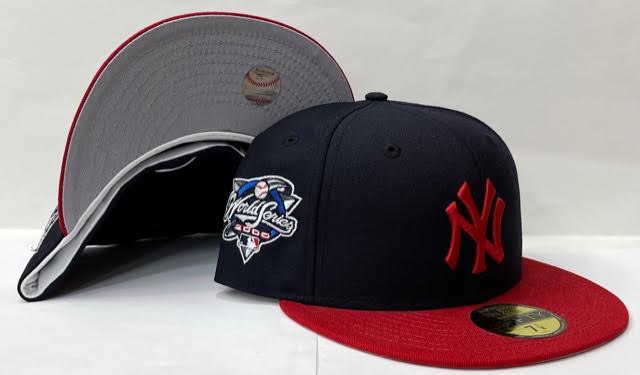 New Era New York Yankee Fitted Grey Bottom "Navy Red" (2000 World Series Embroidery)