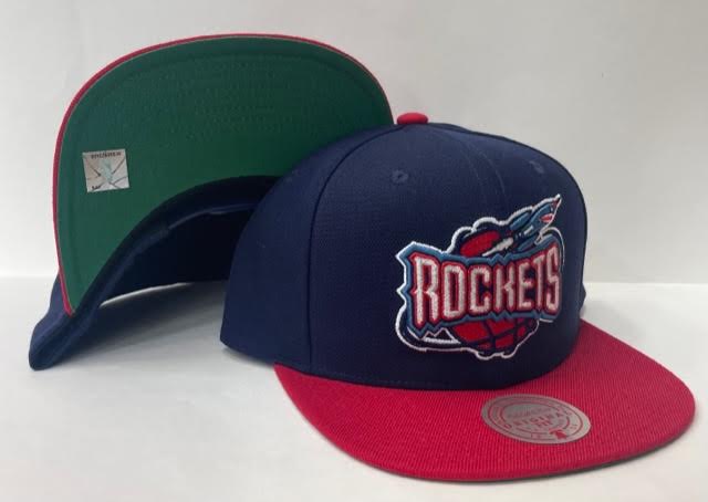 Mitchell & Ness Houston Rockets NBA  2 Tone Snapback Green Bottom "Navy Red Silver"