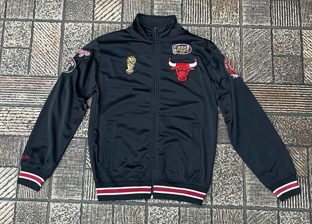 Mitchell & Ness Chicago Bulls Champ City Track Jacket "Black Red" $110.00