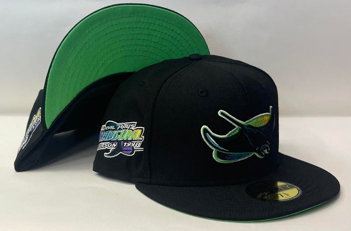 New Era Tampa Bay Rays Fitted Lime Bottom "Black Lime Purple" (1998 Inaugural Season Embroidery)