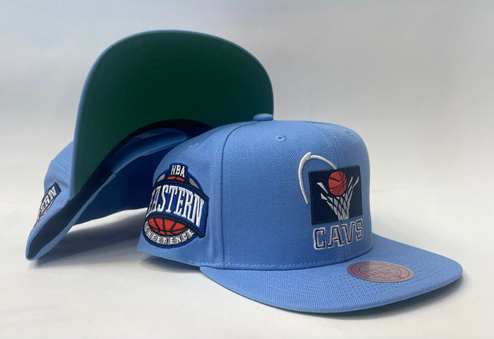 Mitchell & Ness Cleveland Cavaliers Snap back Green Bottom "Sky Blue Black" (Eastern Conference Patch Embroidery)