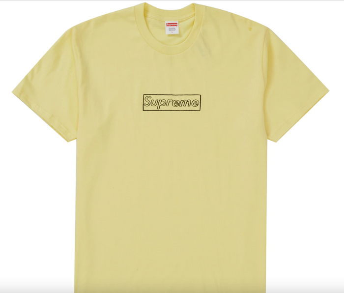 Supreme KAWS Chalk Logo Tee "Yellow"