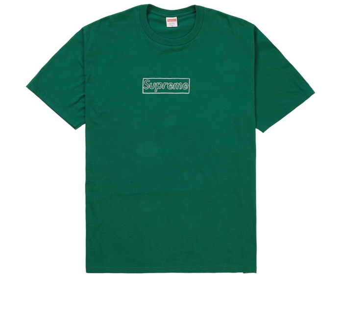 Supreme KAWS Chalk Logo Tee "Pine Green"