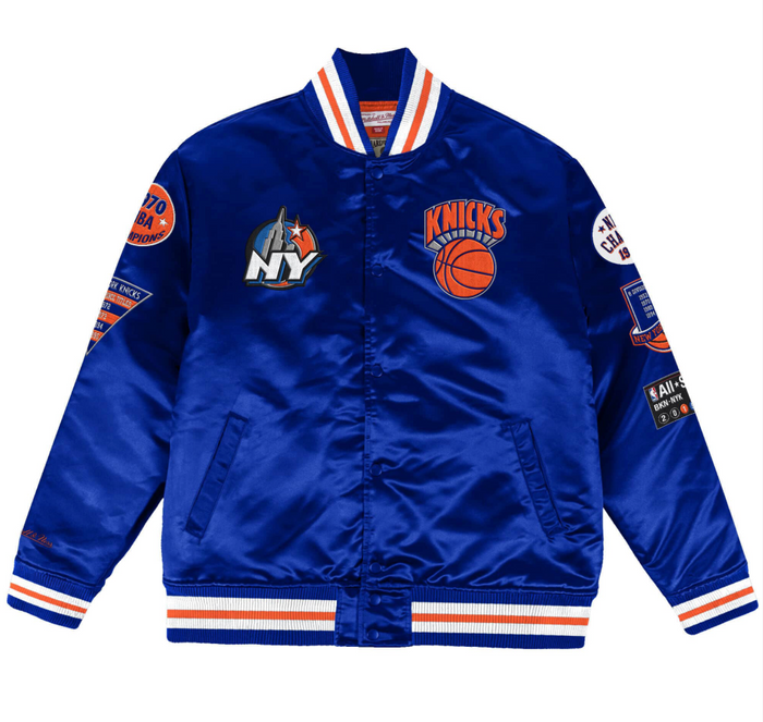 Mitchell & Ness NBA Champ New York Knicks Satin Jacket "Royal Orange" $175.00