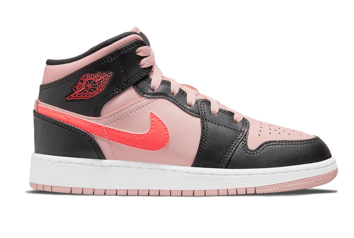 Air Jordan 1 Mid (GS) "Black Pink Crimson"