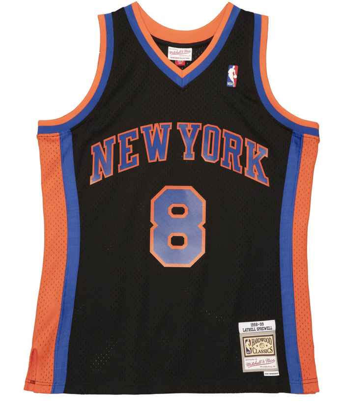 Mitchell & Ness NBA New York Knicks Latrell Sprewell 1998 Jersey "Black Royal Orange"