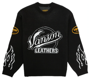 Supreme Vanson Leathers Sweater "Black White"