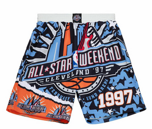 Mitchell & Ness NBA All Star 1997 Jumbotron Submimated Shorts "Black Blue Orange"