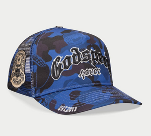 Godspeed 4ever Snap back Trucker Hat "Cobalt"