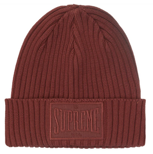 Supreme Overdyed Patch Beanie "Brown"