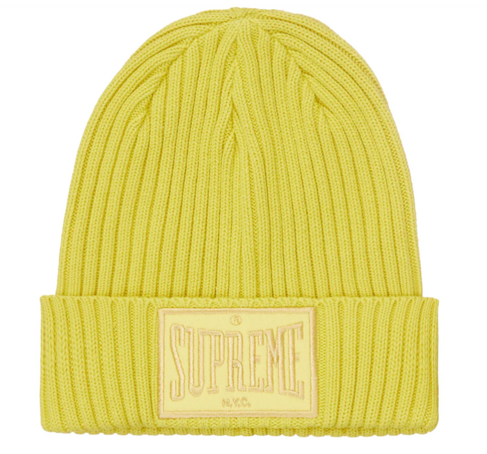 Supreme Overdyed Patch Beanie "Yellow"