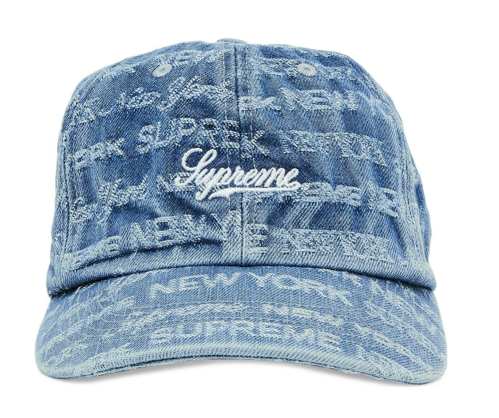 Supreme Multi Type Jacquard Denim 6-Panel Dad Hat "Blue"
