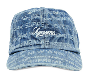 Supreme Multi Type Jacquard Denim 6-Panel Dad Hat "Blue"