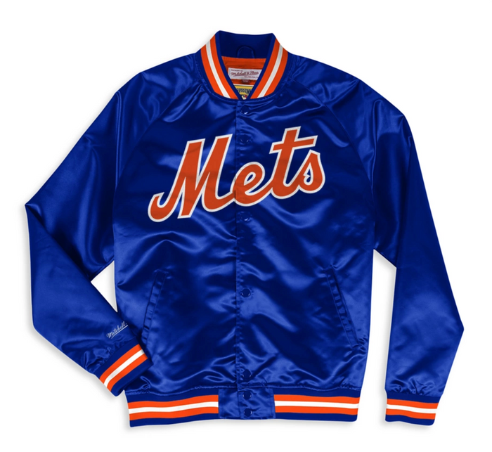 Mitchell & Ness New York Mets Lightweight Satin Jacket "Royal Orange"