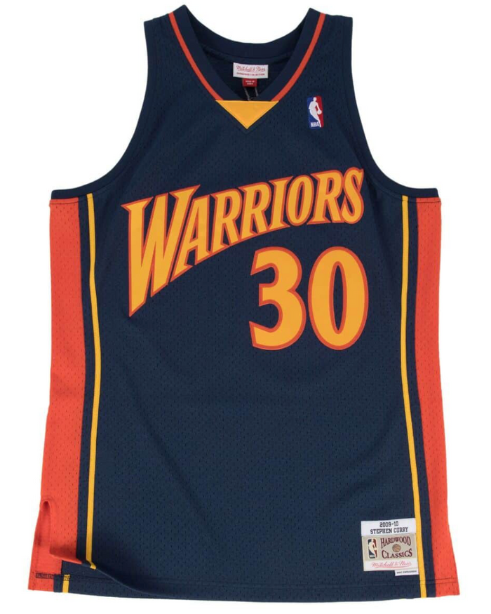 Mitchell & Ness NBA Warriors 09 Steph Curry Swingman Road Jersey "Navy Yellow"