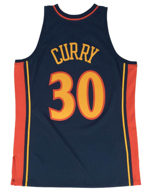 Mitchell & Ness NBA Warriors 09 Steph Curry Swingman Road Jersey "Navy Yellow"