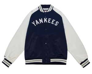 Mitchell & Ness New York Yankee Primetime Lightweight Satin Jacket "Navy White"