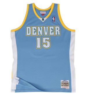 Mitchell & Ness Denver Nuggets NBA Swingman Road Carmelo Anthony Jersey "Light blue Yellow"