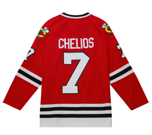 Mitchell & Ness NHL Blue Line Chris Chelios Chicago Blackhawks 1991 Jersey "Red"