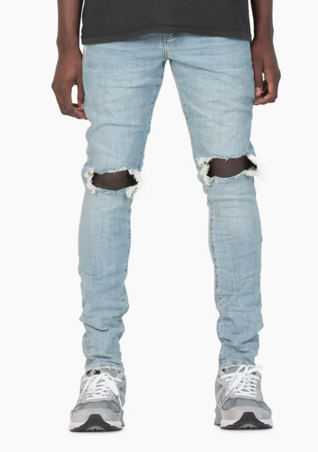Purple Mens Mid Rise Skinny Jeans 