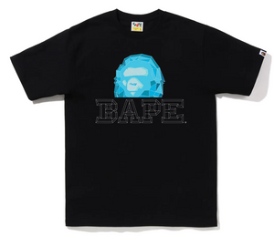 A Bathing Ape Polygon Ape Head Tee "Black Blue"