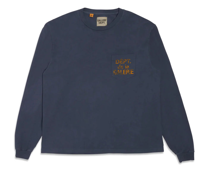 Gallery Dept. French Souvenir Long Sleeve Pocket Tee "Navy White"