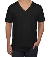 Rich Cotton V-Neck T-Shirt "Black"